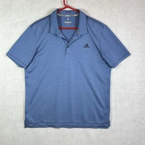 Adidas Polo Shirt -Men's  Large- Evening Blue Performance Golf Shirttail Hem